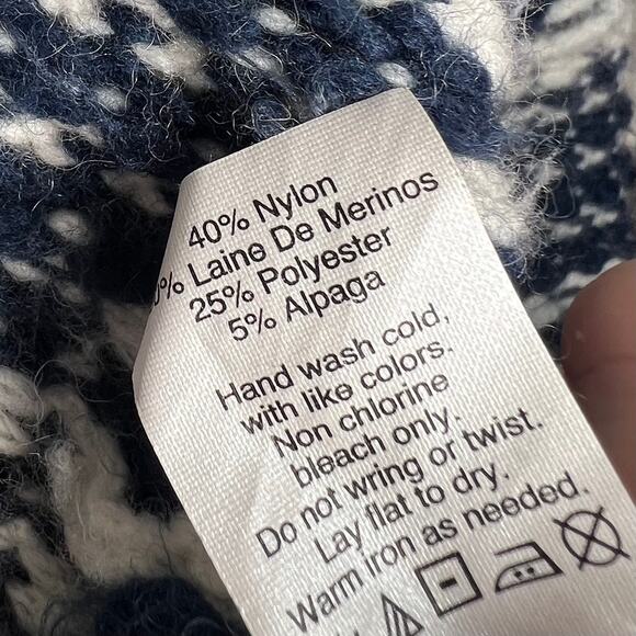 Madewell Navy Fair Isle Oversized Cardigan Size Large - Picture 4 of 8